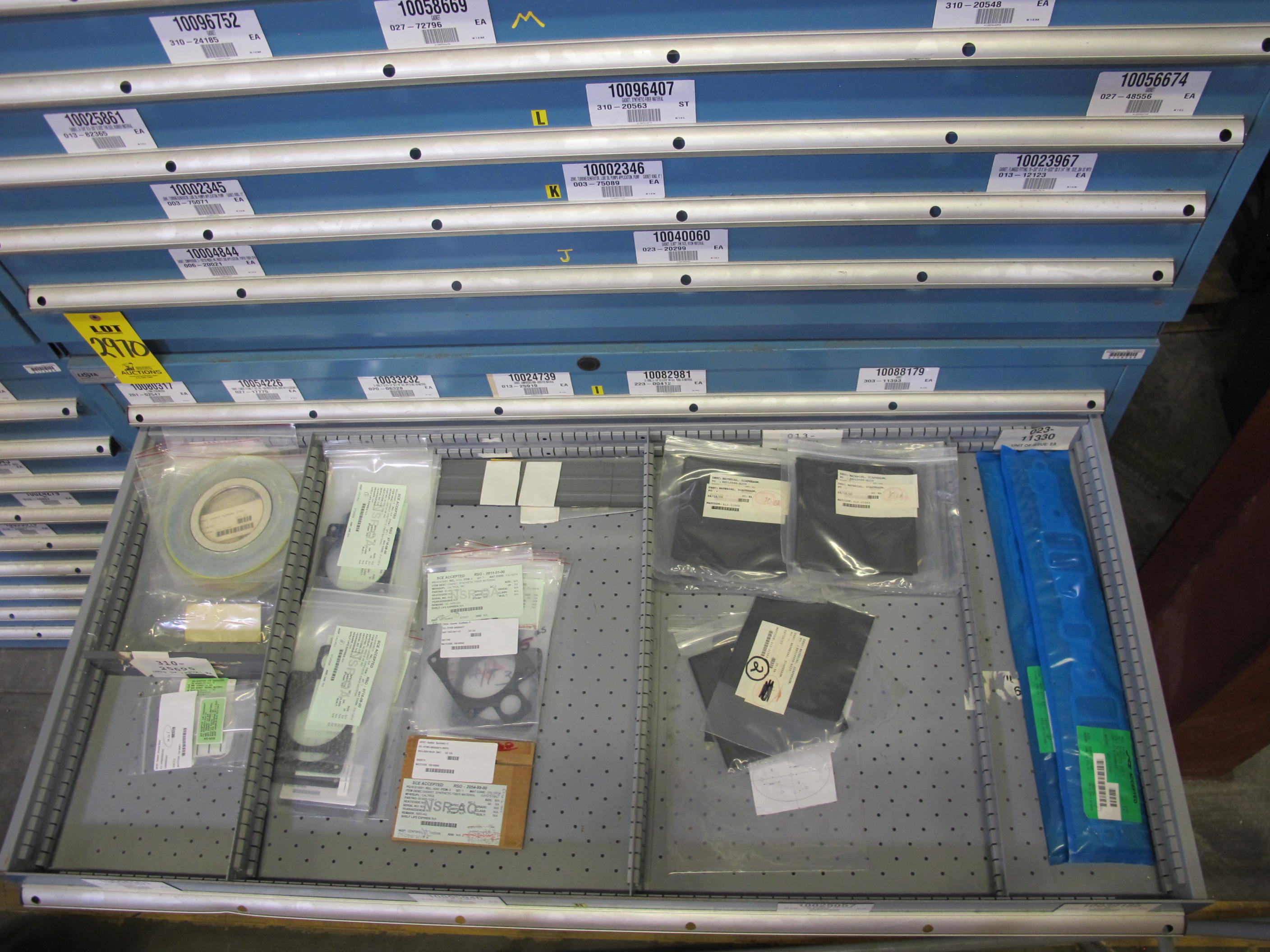 LISTA HEAVY DUTY 9-DRAWER PARTS CABINET W/ CONTENTS (W-50) LOADING & HANDLING FEE $25-